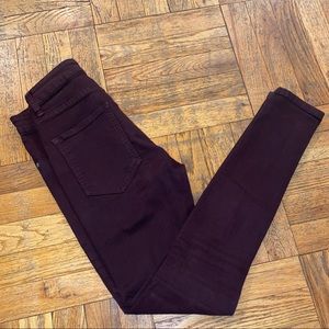 Carmar Maroon High Waisted Skinny Jeans Size 26